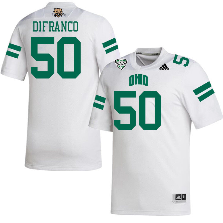 Ohio Bobcats #50 Owen DiFranco College Football Jerseys Stitched-White